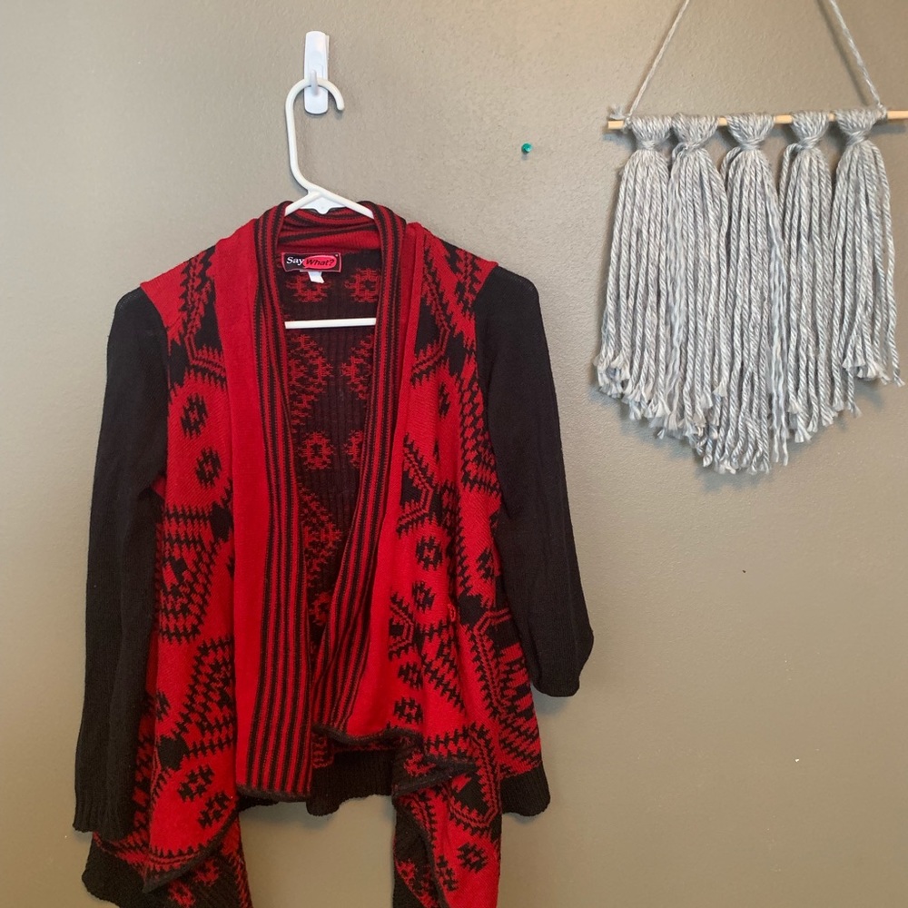 Beautiful black and red cardigan